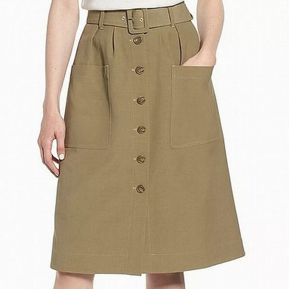 New Nordstrom Signature Skirt 00 Olive Green - Picture 1 of 7